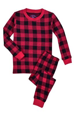 Sara's Prints Sara's Prints Kids' Two-Piece Fitted Pajamas in Rustic Red