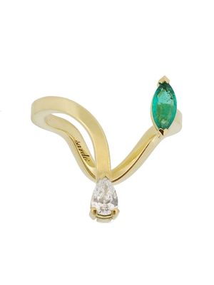 SARDO 18kt yellow gold emerald Roots and Wings ring