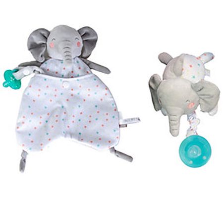 SARO Elephant Snuggle Comforter Baby Bundle