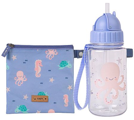 Saro Kids Bottle  w/ Straw and Vertical Food Ba g Set