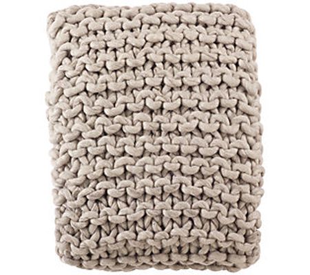 Saro Lifestyle Chunky Knit Wool Throw