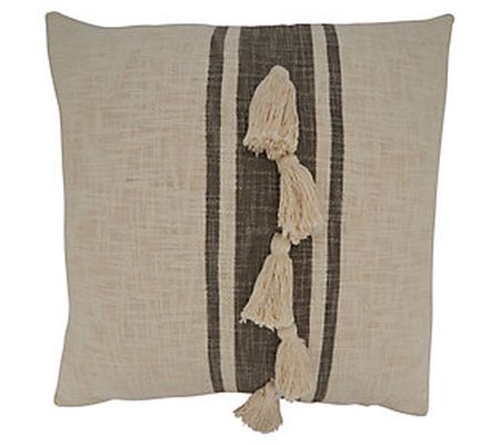 Saro Lifestyle Down-Filled Throw Pillow w/Strip ed Tassel