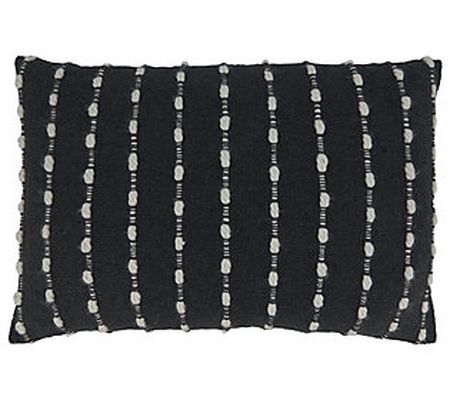 Saro Lifestyle DownFilled Chunky Throw Pillow W /Striped Design