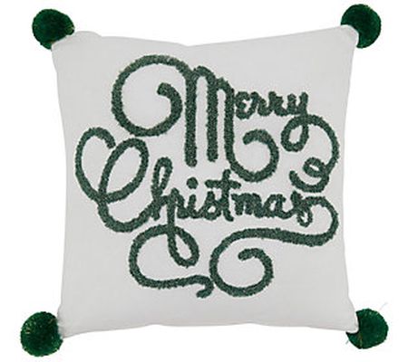 Saro Lifestyle Merry Christmas Design Throw Pil low