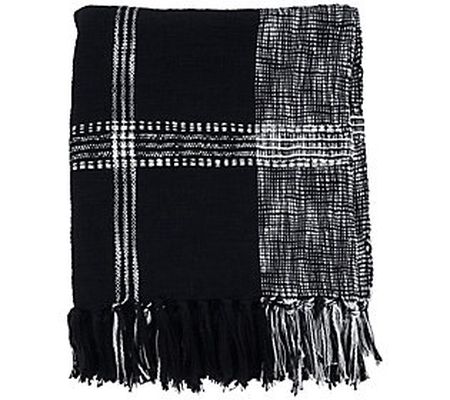 Saro Lifestyle Plaid Cotton Throw