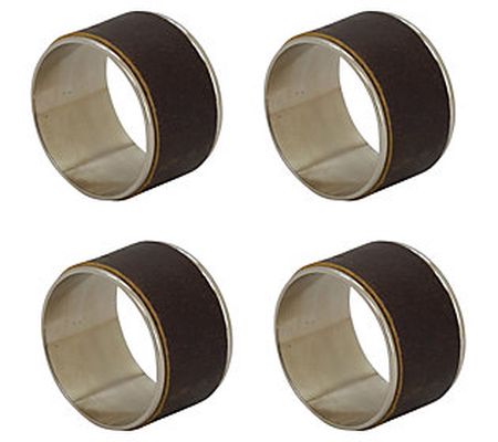 Saro Lifestyle Set of 4 Leather Napkin Rings