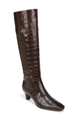 SARTO by Franco Sarto Andria Croc Embossed Knee High Boot in Brown