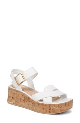 SARTO by Franco Sarto Tilly Ankle Strap Platform Wedge Sandal in White