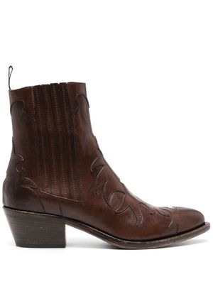 Sartore 45mm panelled leather boots - Brown