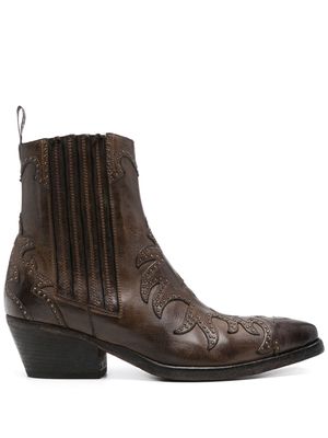 Sartore 45mm western leather ankle boots - Brown