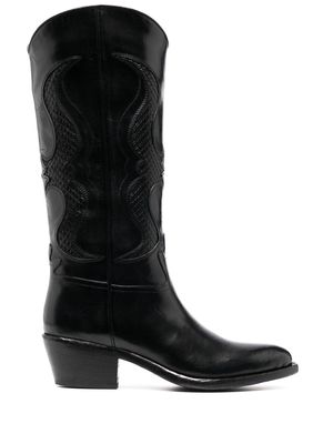 Sartore 45mm Western-style leather boots - Black
