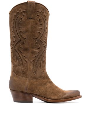 Sartore 45mm Western-style suede boots - Brown
