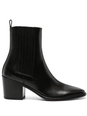 Sartore 75mm almond-toe leather boots - Black
