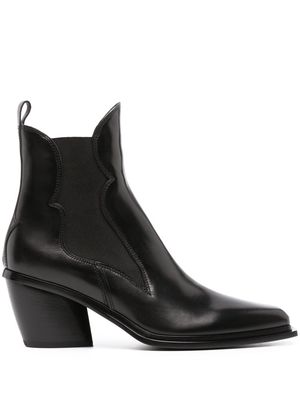 Sartore 80mm pointed-toe leather boots - Black