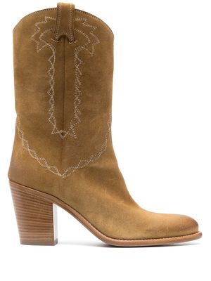 Sartore 90mm embroidered ankle boots - Neutrals