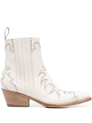 Sartore appliqué-detail ankle boots - White
