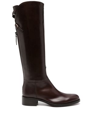 Sartore knee-high leather riding boots - Brown