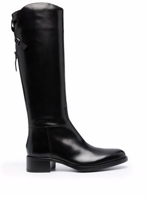 Sartore rear-zip knee length boots - Black