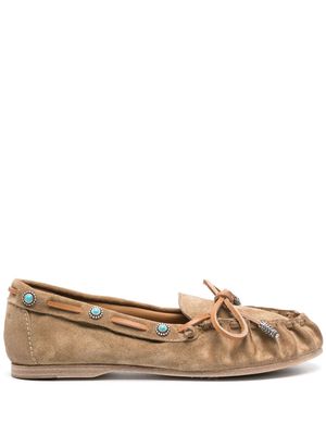 Sartore Softy Caramel suede loafers - Brown