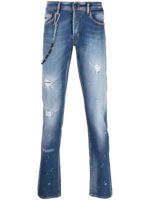 Sartoria Tramarossa chain-detail low-rise tapered jeans - Blue
