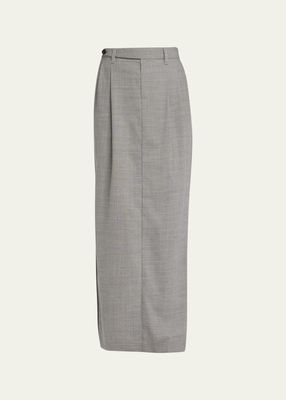 Sartorial Wool Long Pencil Skirt