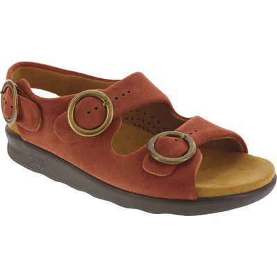 SAS Relaxed Slingback Sandal - Multiple Widths Available in Rust 