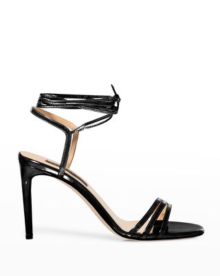Sasha Strappy Leather Ankle-Tie Sandals