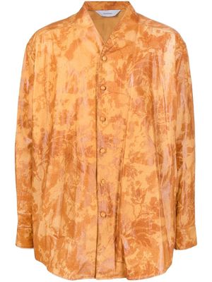 Sasquatchfabrix. leaf-print shirt - Brown