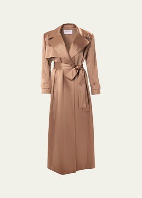 Satin Belted Trench Coat