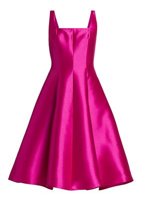 Satin Fit-&-Flare Dress