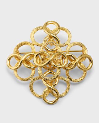 Satin Gold-Tone Fancy Swirls Pin