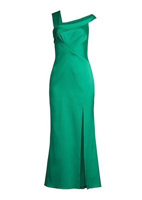 Satin Off-The-Shoulder Gown