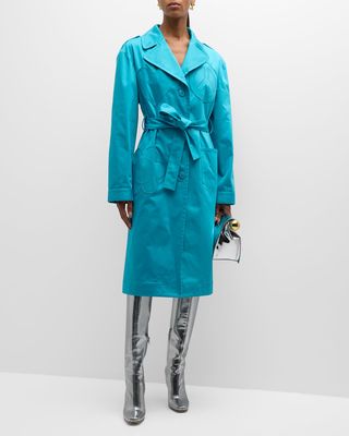 Satin Patch Trench Coat