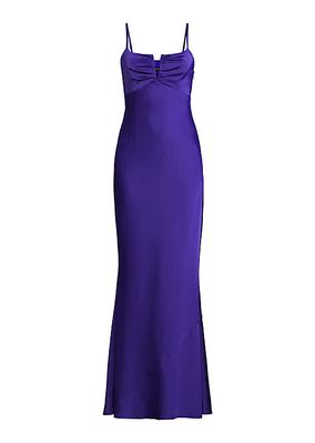 Satin Ruched Bodice Mermaid Gown