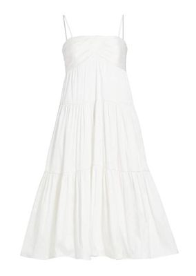 Satin Trapeze Midi-Dress