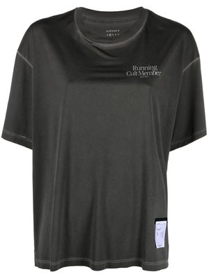 Satisfy Auralite slogan-print T-Shirt - Grey