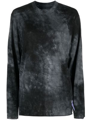 Satisfy Grey CloudMerino Tie Dye Long Sleeve Top - Black