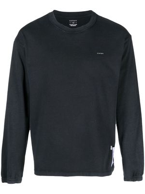 Satisfy logo-print long-sleeved T-shirt - Black