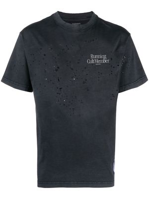 Satisfy logo-print short-sleeve T-shirt - Black