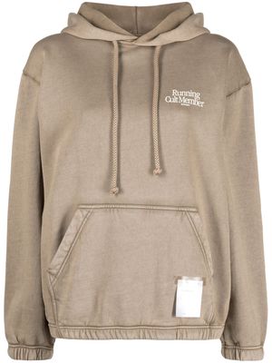 Satisfy Running logo-print hoodie - Grey