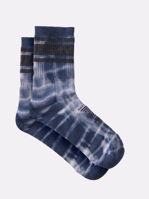 Satisfy - Striped Tie-dye Merino-blend Socks - Mens - Black Multi