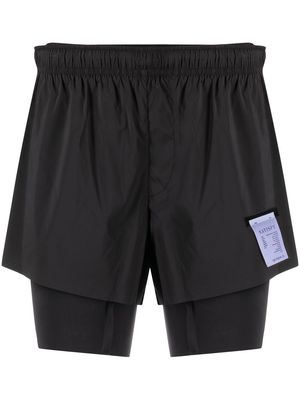 Satisfy Techsilk layered running shorts - Black