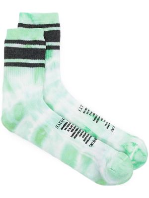 Satisfy tie-dye print socks - Green