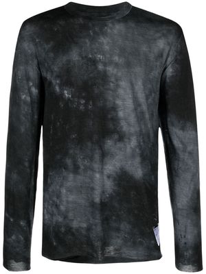 Satisfy wool bleached long-sleeve top - Black