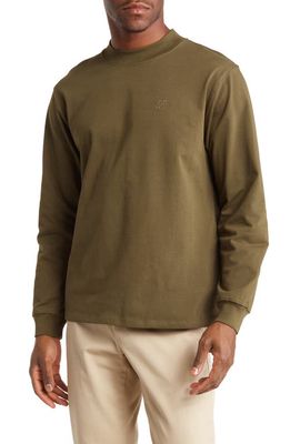Saturdays NYC Dekalb Long Sleeve Cotton T-Shirt in Army Green