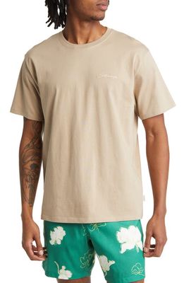 Saturdays NYC Embroidered Logo T-Shirt in Classic Khaki