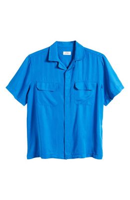 Saturdays NYC Gibson Short Sleeve Camp Shirt in Lapis Blue