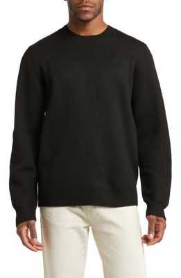 Saturdays NYC Greg Boiled Wool Crewneck Sweater in Black