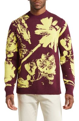 Saturdays NYC Greg Solar Flower Cotton & Cashmere Sweater in Grape Wine