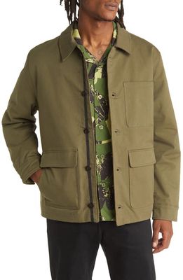 Saturdays NYC Jefferson Brushed Cotton Blend Jacket in Army Green
